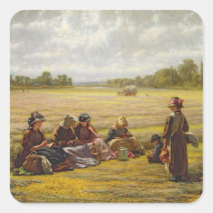 Erntemaschinen, die im Sun, Berkshire, 1865 Quadratischer Aufkleber