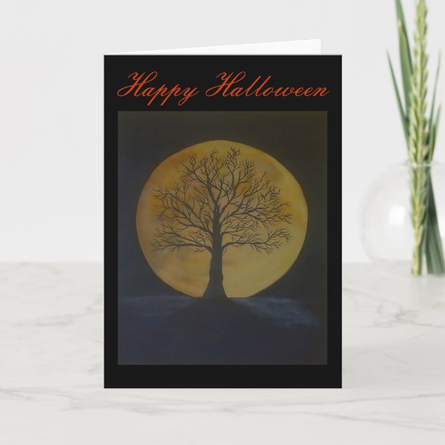 Erntemond Halloween-Grußkarte Karte (Vorderseite)