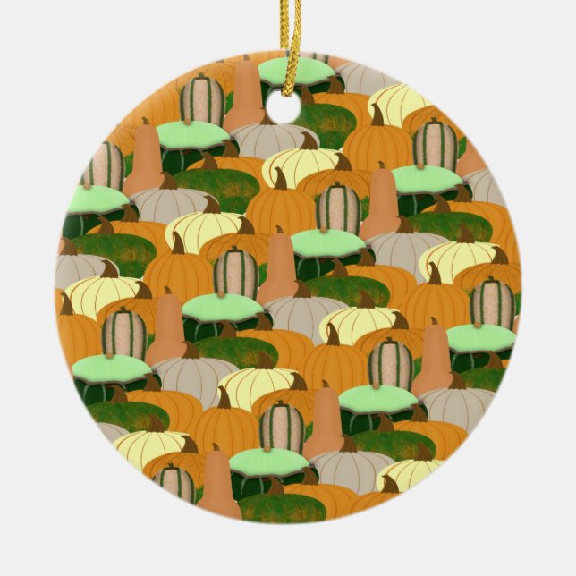 Erntemuster HerbstSquash Keramik Ornament (Vorne)