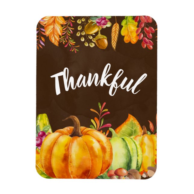 Erntepumpen und Herbstleaves Grenze dankbar Magnet (Vertikal)