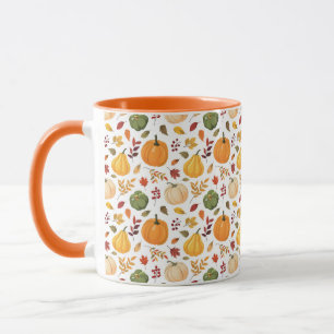Erntepumpen und Herbstleaves Muster Tasse
