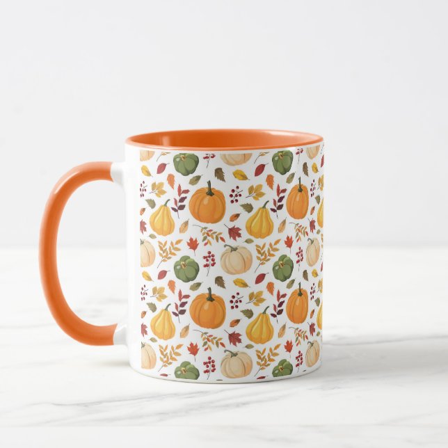 Erntepumpen und Herbstleaves Muster Tasse (Links)