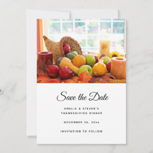 Erntetisch im Bauernhausstil Fülle Save The Date