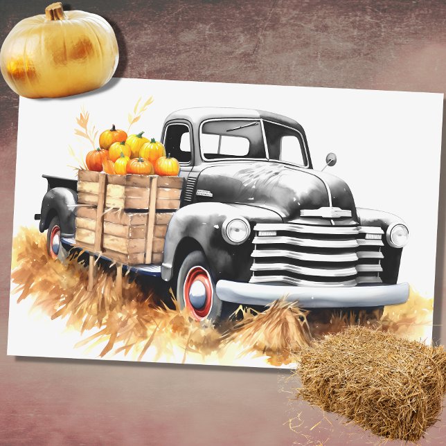 Erntewagen gefüllt mit Pumpkins 3 Decoupage Paper Seidenpapier (Von Creator hochgeladen)