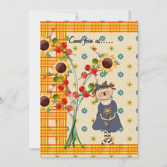 Erntezeit Ansammlung Einladung (Vorderseite)