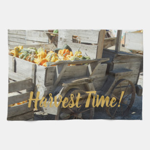 Erntezeit Pumpkin/Gourd Display auf einem Geschirrtuch