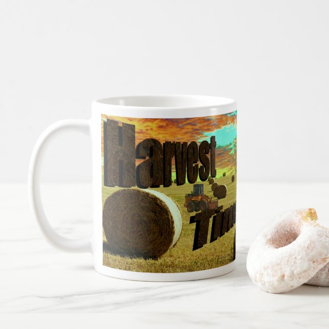 Erntezeit und Logo, Kaffeetasse (Mit Donut)