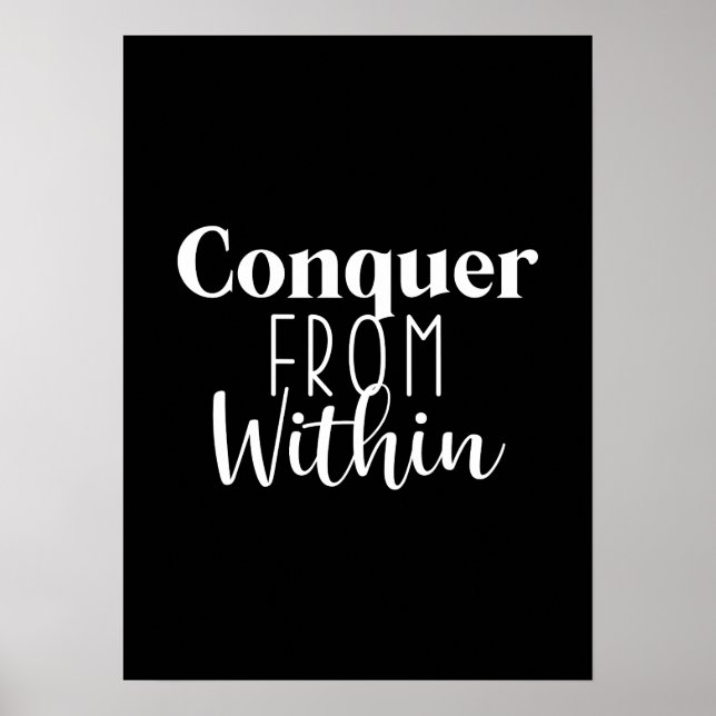 Erobern innerhalb - Gym Hustle Success Motivierend Poster (Vorne)
