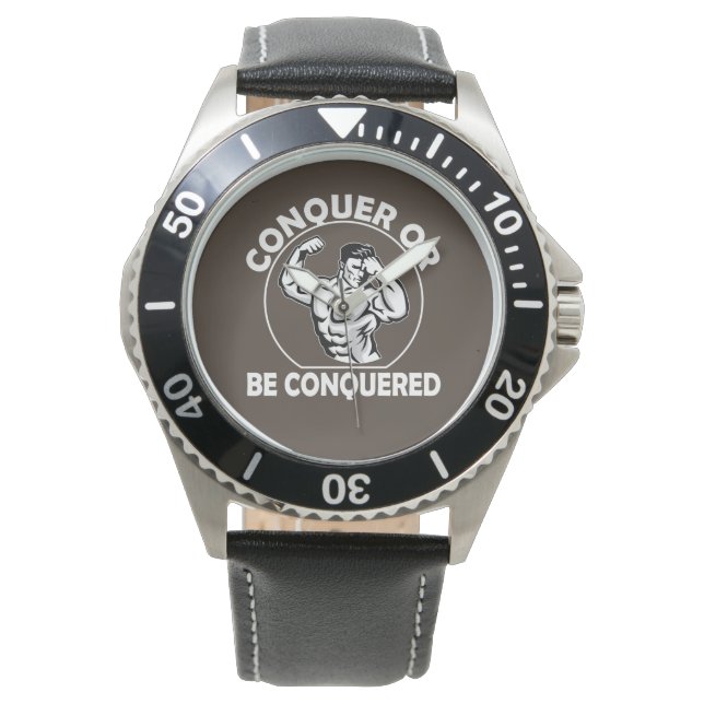 Erobern oder Erobert Werden Armbanduhr (Vorderseite)