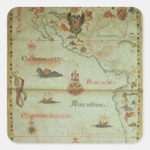 Eroberung von Mexiko und von Peru Quadratischer Aufkleber