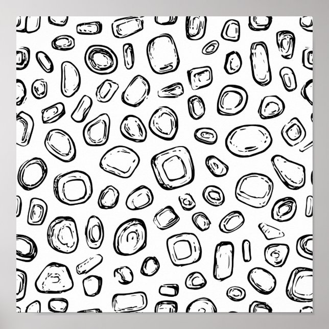 Eroded Copper Object Decoupage Template Line Art Poster (Vorne)