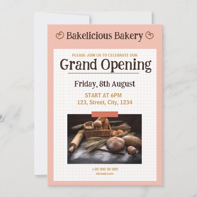 Eröffnung der Bäckerei Feiertagskarte (Vorderseite)