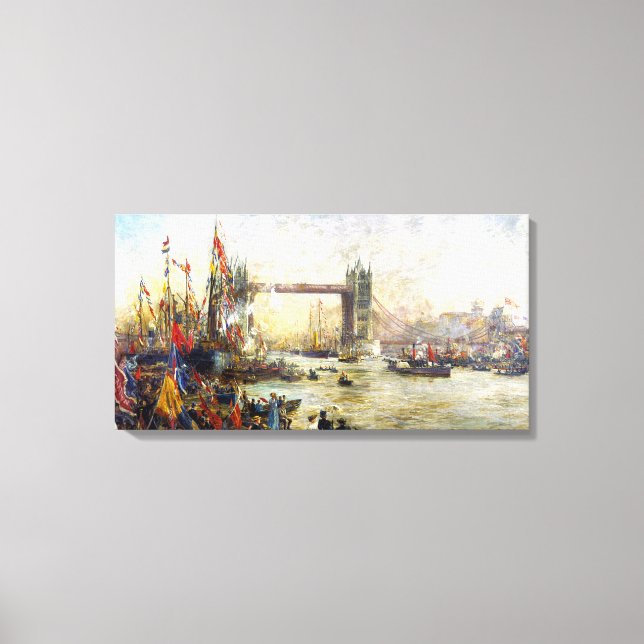 Eröffnung der Tower Bridge - William Lionel Wyllie Leinwanddruck (Vorderseite)