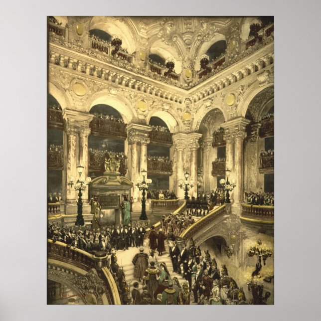 Eröffnung des Opernhauses in Paris, Frankreich Poster (Vorne)