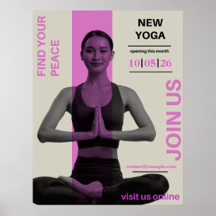 Eröffnung eines Yoga-Studios - modernes Wellness-U Poster