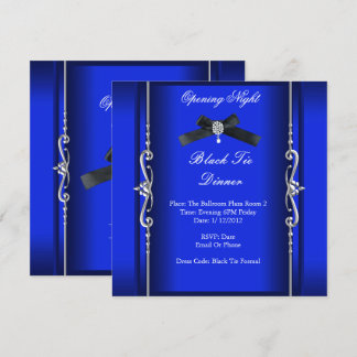 Eröffnungsabend Black Tie Formal Blau Silber Einladung