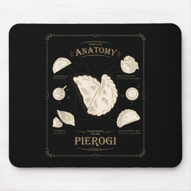 Erogi Dumpling Anatomy Unique Lish Recipe Tee, Per Mousepad (Vorne)