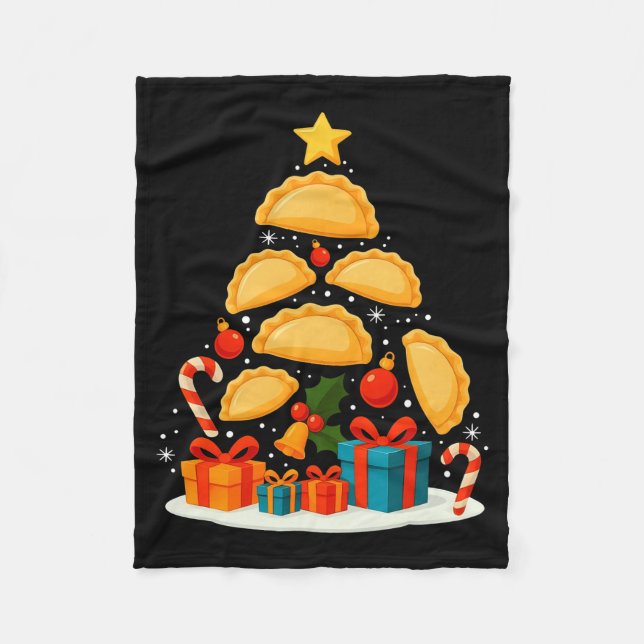 Erogi Lish Food Land Christmas Tree Xmas Long Slee Fleecedecke (Vorderseite)
