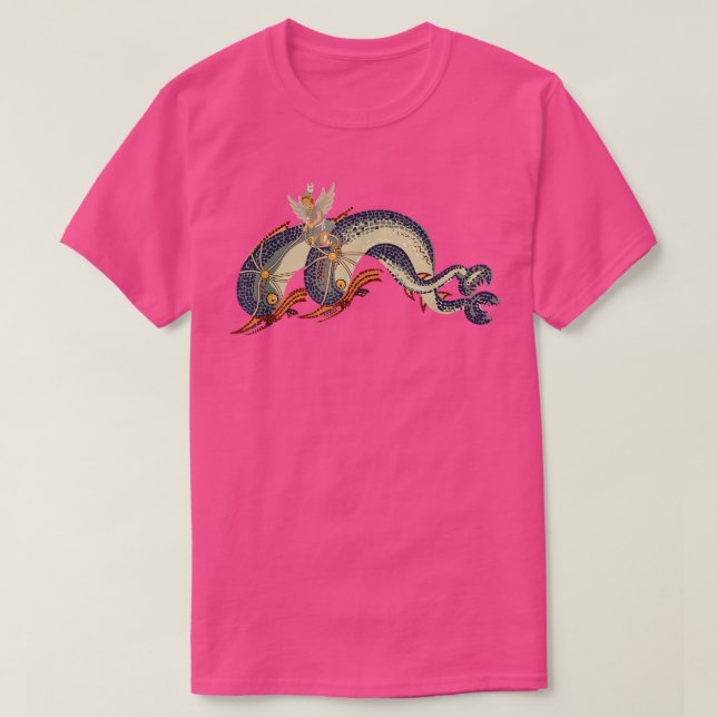 Eros reiten auf Delphinen T-Shirt (Design vorne)