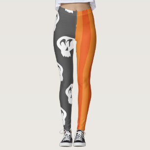 Erotik-Chic Halloween-Skulle und -Streifen Leggings