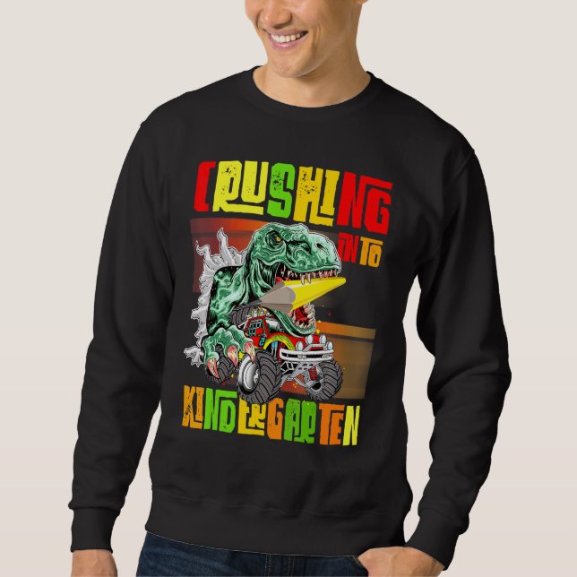Erpressung in den Kindergarten Monster Truck Dinos Sweatshirt (Vorderseite)