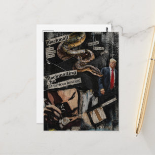 Erpressung Politische Collage Postkarte