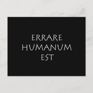 Errare human est postkarte