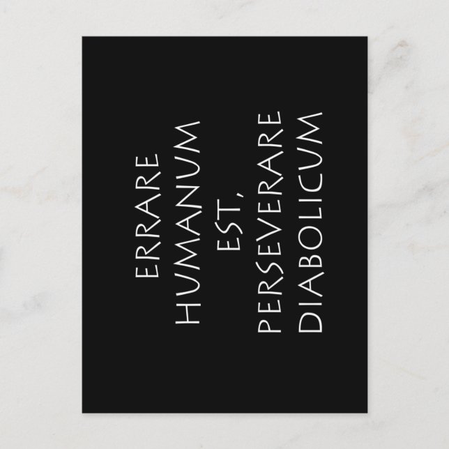 Errare humum est perstrare diabolicum postkarte (Vorderseite)