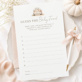 Errate das Babynahrung Baby Shower Spiel Herbst Kü