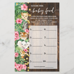 Errate das Babynahrungsmittel Wild Safari Duschspi Flyer