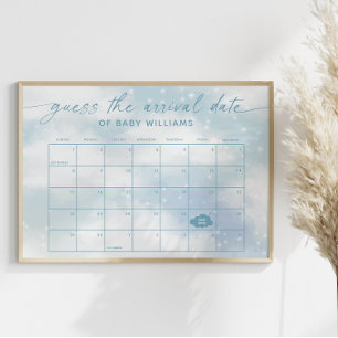 Errate den Ankunftsdatum-Kalender Cloud 9 Blau Poster