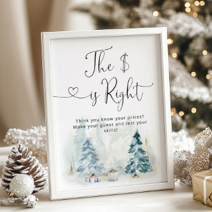 Errate den Preis Winter-Baby-Party Poster