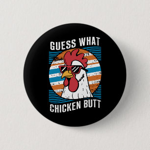 Errate Mal Hühnerpopo Lustige Hühnerliebhaber Button