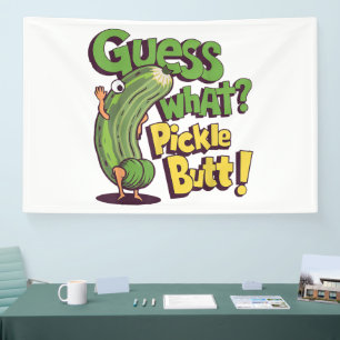Errate was_ Birnenpopo! Lustige Gurke Banner