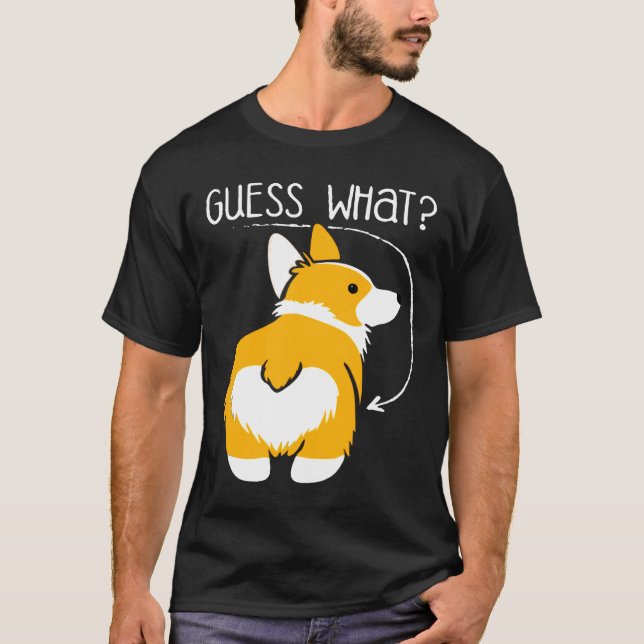 Errate Was Corgi Hintern T-Shirt (Vorderseite)