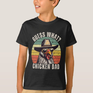 Errate Was Hühnchen Papa Daddy Cowboy Vatertag V T-Shirt