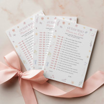 Errate Wer Baby Shower Spiel Pastell Blumen