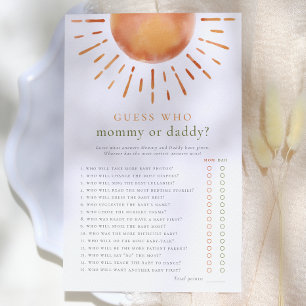 Errate Wer Mama oder Papa Sonnenschein Babyparty
