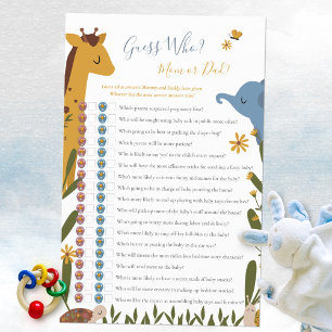 Errate Wer Mama oder Papa Süße Tiere Baby Shower S