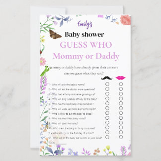 Errate Wer? Mami oder Papi Mädchen Baby Shower Spi