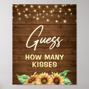 Errate wie viele Erdnüsse Küsse Süßigkeiten Sonnen Poster