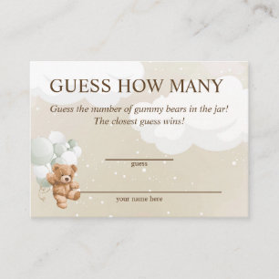 Errate wie viele Sage Teddybär Baby Shower Karten