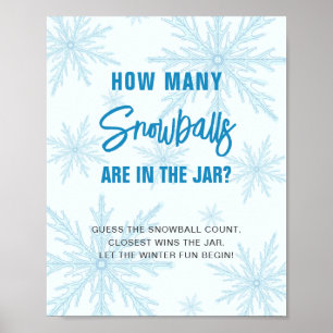Errate wie viele Schneebälle Winter-Baby-Party Poster
