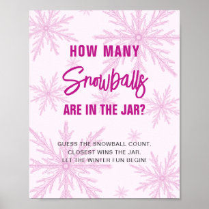 Errate wie viele Schneebälle Winter-Baby-Party Poster