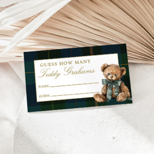 Errate wie viele Teddy Grahams Baby Shower Spiel Begleitkarte