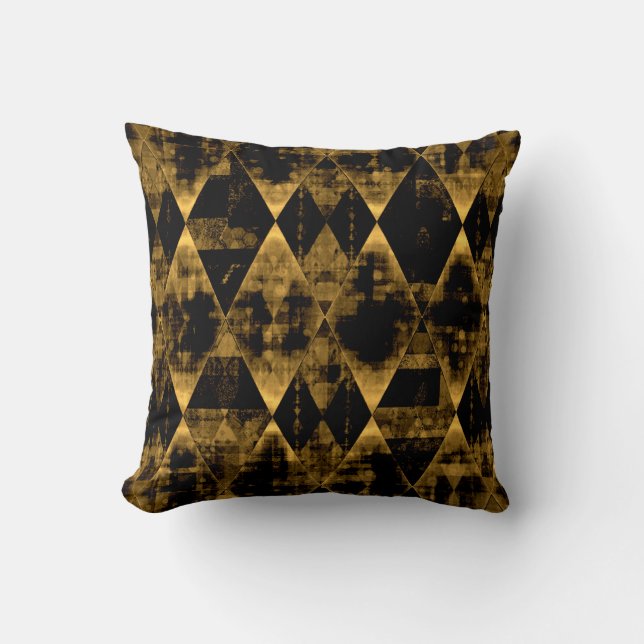 Erratisches Gold und schwarze Diamanten Kissen (Vorderseite)