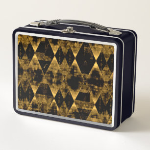 Erratisches Gold und schwarze Diamanten Metall Brotdose