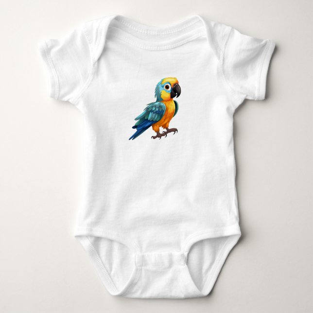 Erregter Papagei Baby Strampler (Vorderseite)