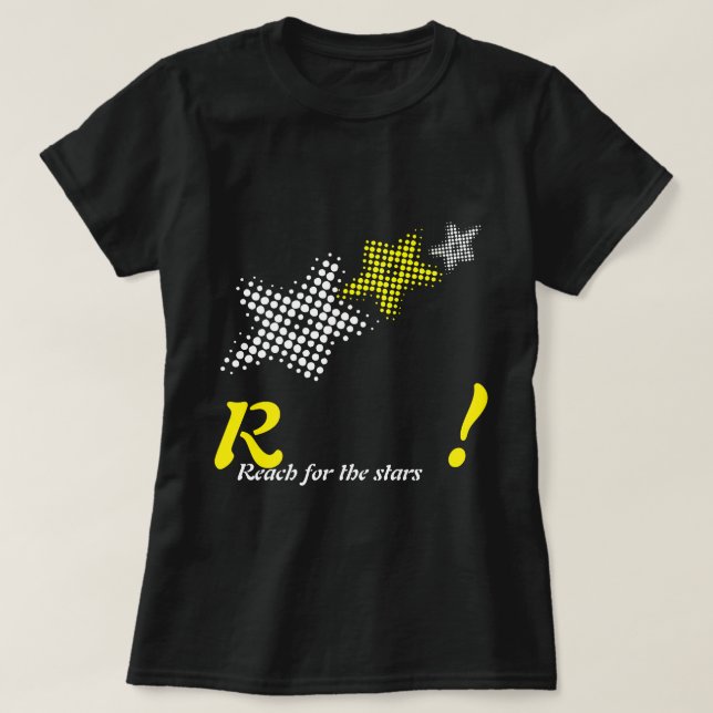 Erreichbarkeit der Sterne - auf dem Schwarzen T -  T-Shirt (Design vorne)