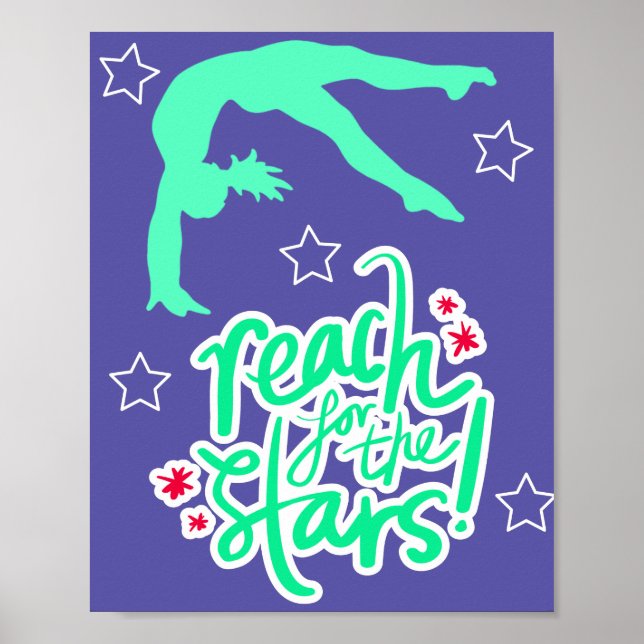 Erreichbarkeit für die Gymnastik der Sterne Poster (Vorne)